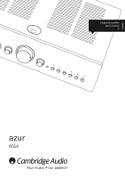 Cambridge Audio Azur 651A - Owners manual